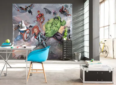 Produktbild von Komar Vlies Fototapete - Avengers Street Revenge - Größe: 300 x 280 cm (Breite x Höhe) - 6 Bahnen