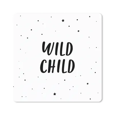 Produktbild von MuchoWow® Mauspad Mousepad Zitate - Wildes Kind - Baby - Text 20x20 cm - Mousepads - Maus Mat - Pad - Mausunterlage - Desk Mat - Bureauartikeln