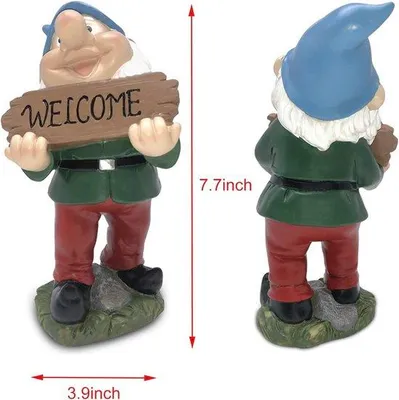 Productafbeelding van Tuinkabouter 19cm Weerbestendig Tuinfiguur voor Buiten Decoratie