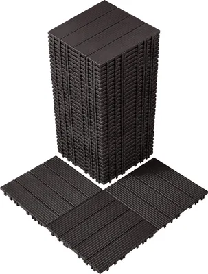 Zdjęcie produktu dla Płytki tarasowe VEVOR, zestaw 36 sztuk, płytki balkonowe 30x30cm, płytki zatrzaskowe, wodoodporna wykładzina podłogowa z tworzywa sztucznego do użytku na zewnątrz, wykładzina podłogowa na patio