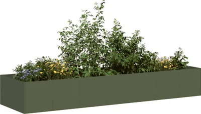 Obrázok produktu pre vidaXL Kvetináč olivovo zelený 280x80x40 cm oceľ