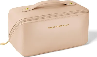 Image de Aucuu Trousse de toilette de voyage : Cuir synthétique Portable Trousse de maquillage, Grande capacité, Imperméable & Portable