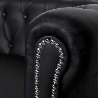 Produktbild von ZMH Chesterfield-Sofa 3-Sitzer Kunstleder Schwarz