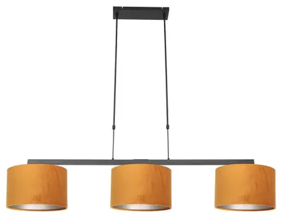 Produktbild von Hängeleuchte, 3-Flammig, schwarz, gold, L 120 cm