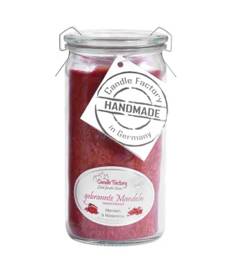 Produktbild von Mini-Jumbo Kerze von Candle Factory im Glas mit Duft in tollen Farben : gebrannte Mandeln Mit Duft Mini-Jumbo: gebrannte Mandeln