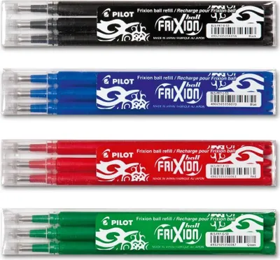 Produktbild von Pilot Frixion Ball Ersatzminen 0.7 - 3x schwarz, 3x blau, 3x rot, 3x grün