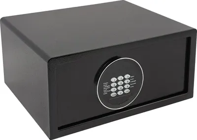 Obrázek produktu pro Zabezpečený box, digitální kód a zámek na klíč, nouzové napájení USB, černá barva
