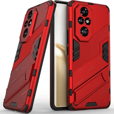 Produktbild von Armor Hülle für Honor 200 Pro Hybrid PC TPU Bumper Stoßfestes Schutzhülle mit Standfunktion Rot
