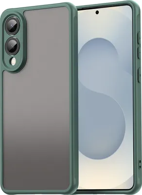 Produktbild von Matt Hülle für Samsung Galaxy S25 Edge mit Kameraschutz, Transluzente Matt Rückseite Stoßfeste Handyhülle Grün