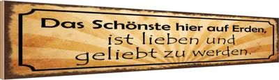 Produktbild von vianmo Holzschild 10x46 cm Schönste lieben geliebt werden