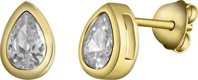 Produktbild von V Ohrstecker 925/- Sterling Silber 0,8cm gelb Zirkonia weiß 358220292-1