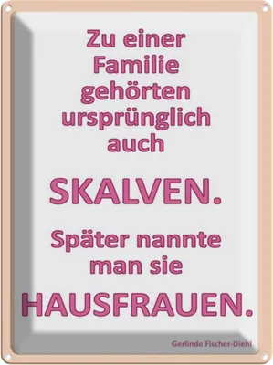 Produktbild von vianmo Blechschild 40x30 cm Zu einer Familie gehörten Spruch Zitat