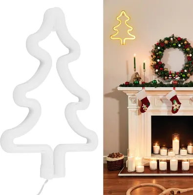 Produktbild von Modernes Neonlicht Weihnachtsbaum LED Neonschild Schlafzimmer Schlafzimmer Weihnachtsfeier DekorationWarmes Licht
