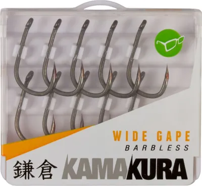 Produktbild von Korda Kamakura Wide Gape Barbless - 10 Karpfenhaken, Größe:6