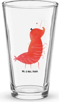 Produktbild von Mr. & Mrs. Panda Glas Garnele Franzose - Transparent - Geschenk, Krabbe, Bierglas, Wasserglas, Französisch, Meer, Pintglas, Trinkglas, Pint