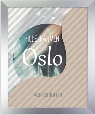 Produktbild von Bilderrahmen Oslo - 60x80 cm, Alu geschliffen Nachbildung, 1 mm Kunstglas klar
