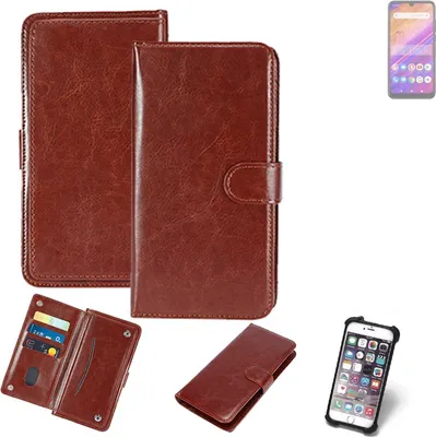 Produktbild von K-S-Trade 360° Hülle kompatibel mit BLU J6S braun Kunstleder Case BookCase WalletCase Kunstlederederhülle Handyhülle, Rundumschutz Bumper (1x)