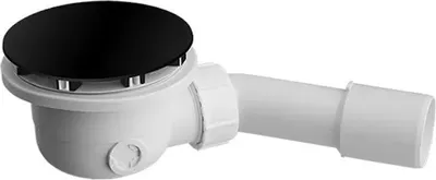 Produktbild von Ablaufgarnitur, Siphon Dusche, Badewanne matt schwarz 90mm