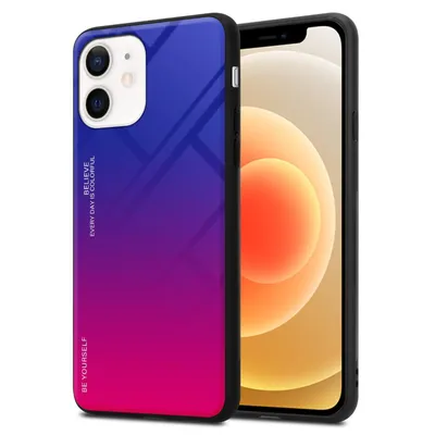 Produktbild von Cadorabo Hülle für Apple iPhone 12 MINI Schutz Hülle in Schwarz Handyhülle TPU Etui Cover Case Tempered Glas