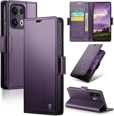 Productafbeelding van Hoesje voor Oppo Reno13 - CASEME portemonnaiehoesje met litchi-textuur - paars