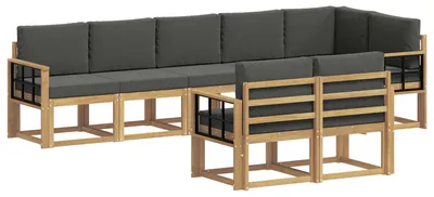 Produktbild von vidaXL Outdoor-Sofagarnitur 8 pcs Weiß und Anthrazit Polyester