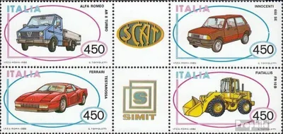 Produktbild von Briefmarken Italien 1986 Mi 1980-1983 Sechserblock (kompl.Ausg.) postfrisch Automobilbau