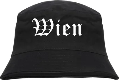 Produktbild von Wien Fischerhut - Altdeutsch - bedruckt - Bucket Hat Anglerhut Hut Schwarz L/XL