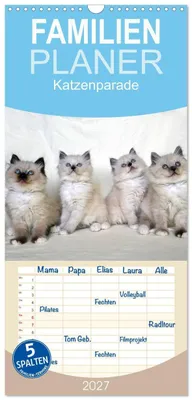Produktbild von Familienplaner 2027 - Katzenparade mit 5 Spalten (Wandkalender, 21 x 45 cm) CALVENDO