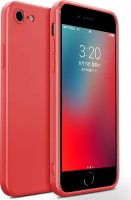 Produktbild von iPhone 8 Hülle, LaimTop Slim Liquid Silikon Gel Gummi Stoßfest Anti-Scratch Schutzhülle für iPhone 7 / iPhone 8 Rot