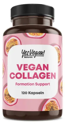 Produktbild von Vegan Collagen (180 Kapseln) mit Aminosäuren, Vitamin A C E, Biotin, Silicium, Zink - Kollagen vegan