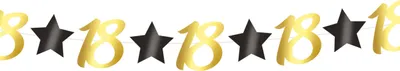 Immagine prodotto di Festa di compleanno Decorazione Ghirlanda Celebrazione Nero Oro Carnevale 18 Anni, Colore: Oro