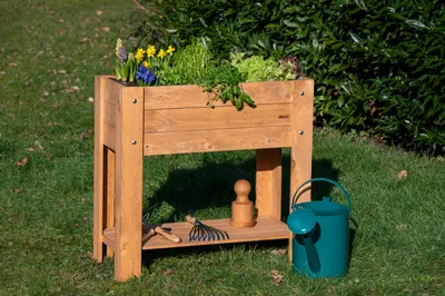 Produktbild von dobar Rechteckiges Hochbeet mit Ablage Urban Natur
