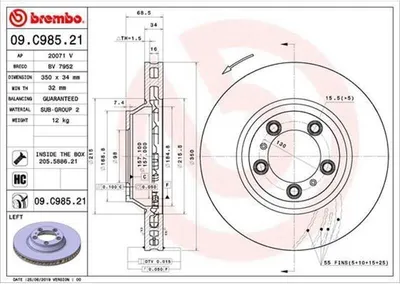 Produktbild von Bremsscheibe BREMBO 09.C985.21