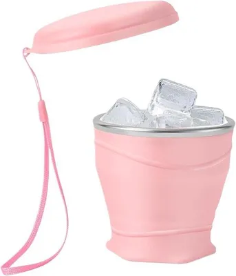 Produktbild von Famanu Faltbecher - Silikon Trinkbecher - Outdoor Aktivitäten - 260 ml - Rosa