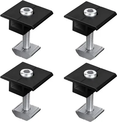 Image de Pinces de fixation en aluminium de 30 mm pour installations solaires, lot de 4