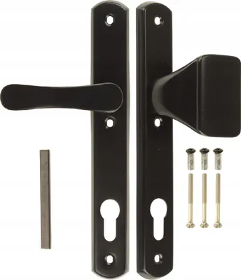 Produktbild von Türgriff Türbeschlag Haustürgriff FEINZ schmal - 90 mm - schwarz - für rechte Außenseite - robust und stilvoll