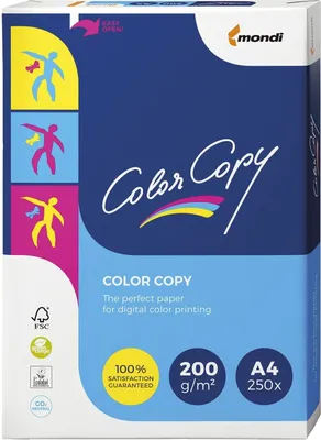 Produktbild von mondi Multifunktionspapier Color Copy A4 200 g/qm weiß 250 Stück