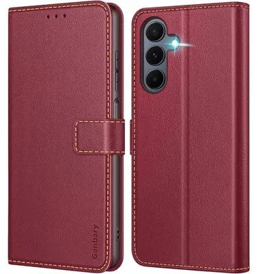 Productafbeelding van Telefoonschaal, flippercase voor Samsung Galaxy A16 4G / 5G, kunstleer, wijnrood, met kaartsleuf en standfunctie