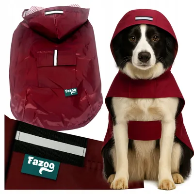 Produktbild von Fazoo Reflektierende Hunderegenjacke Bordeaux Rot 6XL
