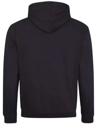 Produktbild von Awdis - "Varsity" Kapuzenpullover für Herren/Damen Uni LT2871 (XL) (Pechschwarz/Leuchtend Pink)