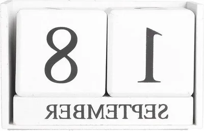 Produktbild von Holz-Tageskalender mit Blöcken - Vintage-Office-Ausstattung - Holz-Kalender mit Datum-Anzeige