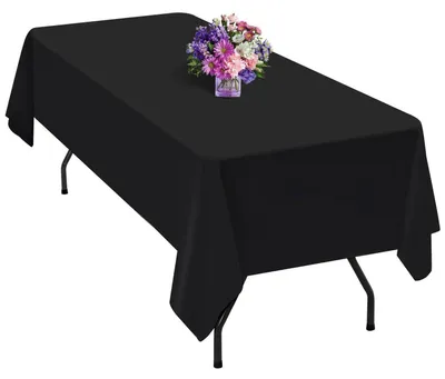 Zdjęcie produktu dla Ścierełka na stół, prostokątna, 100 x 140 cm, czarna, wykonana z poliestru, odporna na zagniecenia, można prać