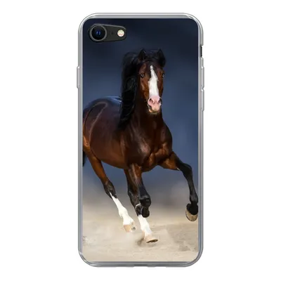 Produktbild von MuchoWow® Handyhülle Schutzhülle Hülle für iPhone 8 Pferde - Tiere - Sand Silikon Softcase Handy Hülle - Schutzhaube