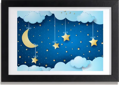 Produktbild von Bild 30x20 MDF-Rahmen, Wandkunst Himmel in der Nacht