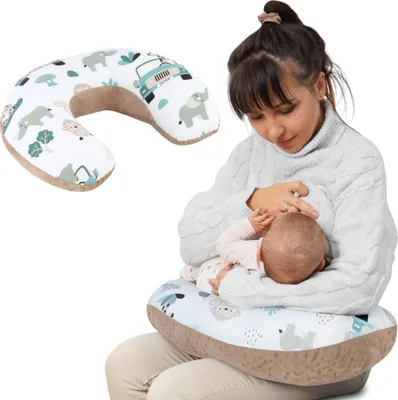 Obrázek produktu pro Polštář na kojení malý nursing pillow breastfeeding délka 130 cm, obvod 45 cm Afrika khaki