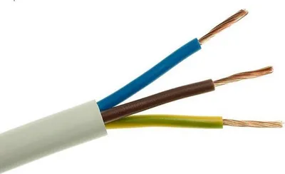 Immagine prodotto di Cavo per impianti elettrici H03VV-F (OMY), sezione 3x1,5, colore giallo e bianco, tensione nominale 300/300V, bobina da 100 metri