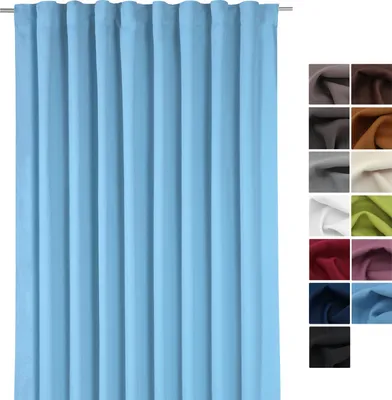 Produktbild von heimtexland ® XXL Verdunkelungsvorhang Thermovorhang Multifunktionsband Dekoschal 245x275 cm Raumteiler Deko Vorhang blickdicht verdunkelnd isolierend Typ139 Hellblau