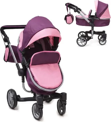 Produktbild von Puppenbuggy, Puppenwagen Violette 9694 zusammenklappbar, Schwenkräder vorne