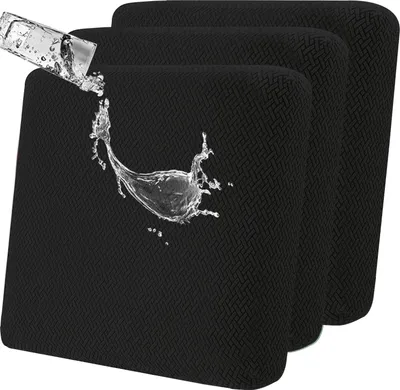 Produktbild von （Schwarz）3 Stück Wasserdichter Sofa Kissenbezug, Stretch Sofa Sitzkissenbezug, Terrassen Sitzkissenbezug, Outdoor Kissenbezug, Geeignet für Outdoor Sofa, Terrasse, Garten