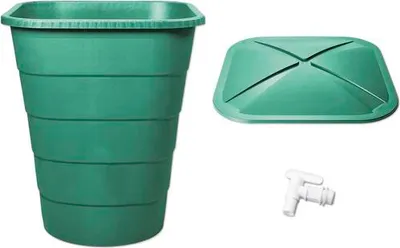 Produktbild von Regentonne GARANTIA BASICline Ibiza 300 l inklusive Deckel und Auslaufhahn grün